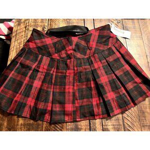 Tanming Cool Girl Plaid Skirt - Size Medium - Plaid - Black & Red